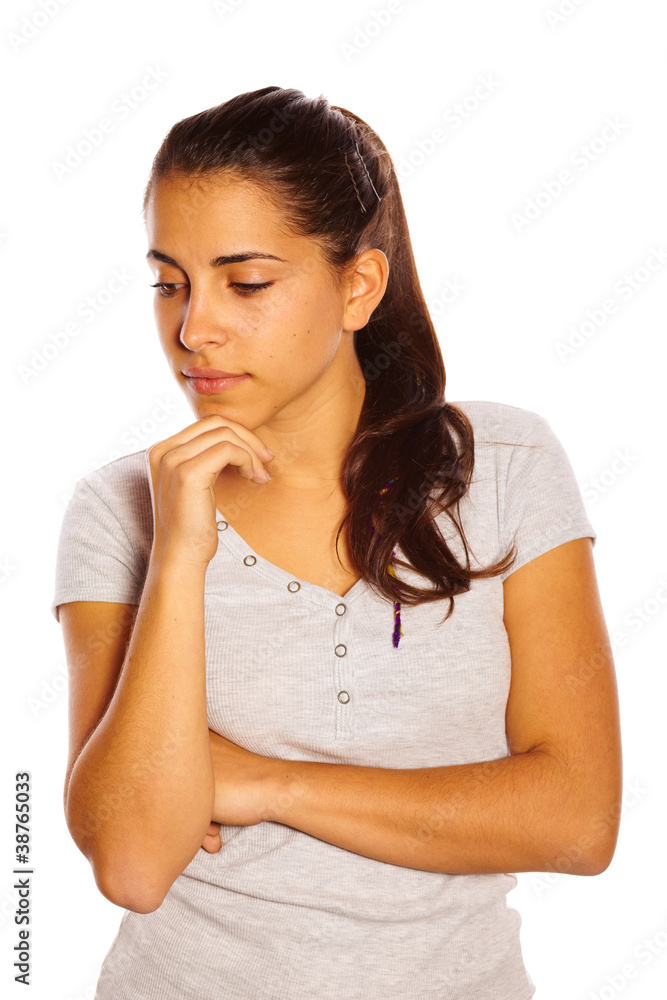 Isolated young woman