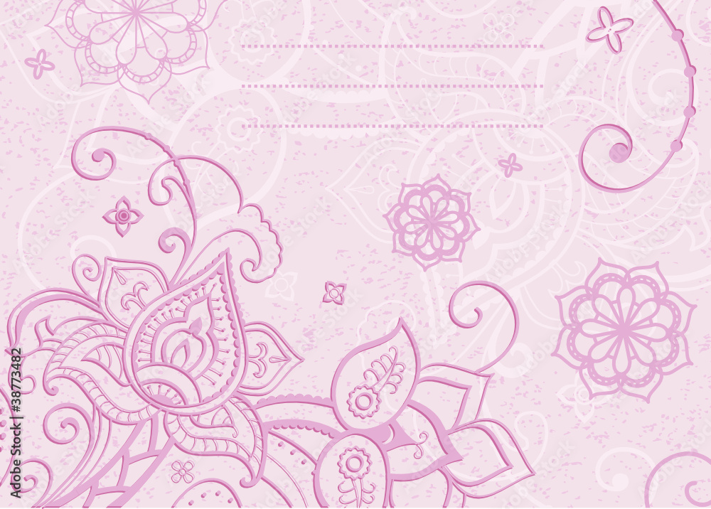Floral decorative card indian style flowers Floral decorative card indian style flowers