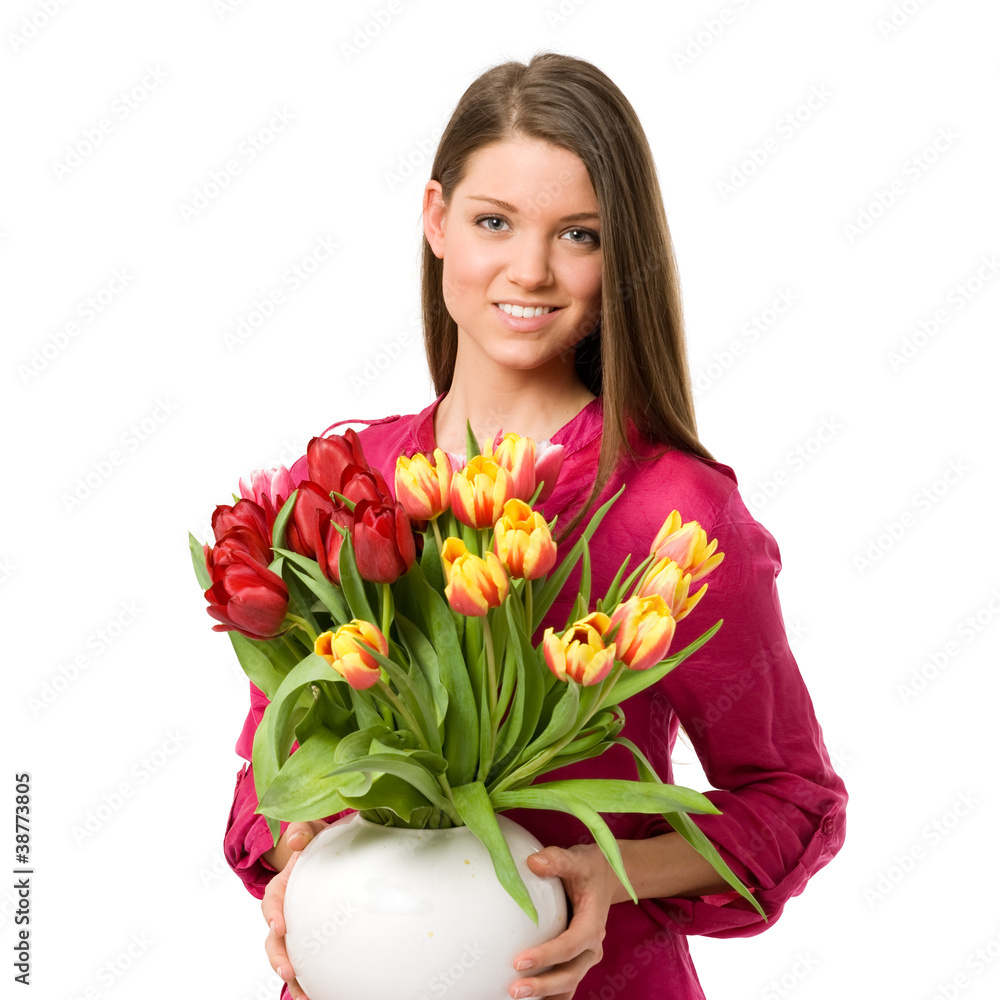 Girl with flowers