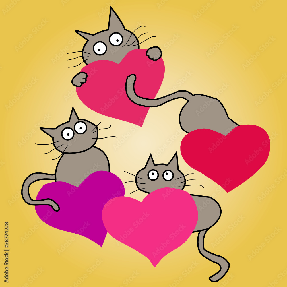 Cats with hearts Cats with hearts