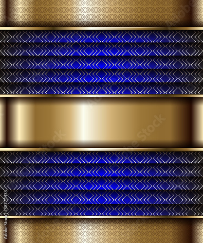 Abstract background with gold banners