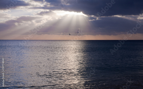 Fotografía sunset over ocean