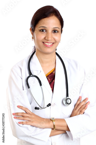 Smiling indian female doctor