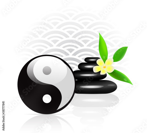 Feng Shui background with Yin Yang symbol