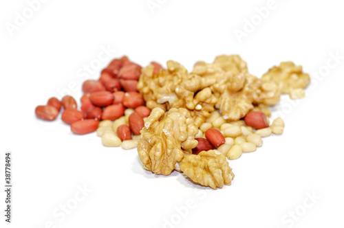 Walnuts, peanut and pine nut