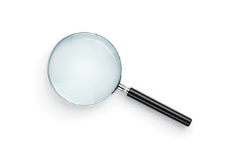 Magnifying glass isolated on white background
