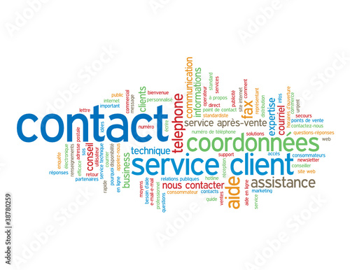 Nuage de Tags "CONTACT" (service clients coordonnées aide nous)