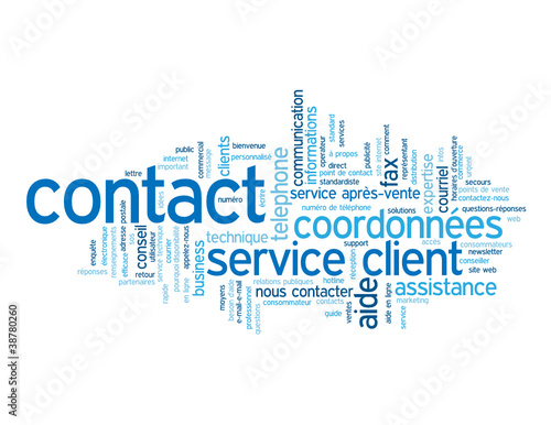 Nuage de Tags "CONTACT" (coordonnées service clients mots-clés)