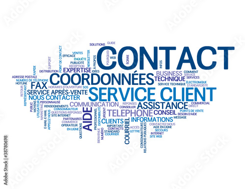 Nuage de Tags CONTACT (service clients communication mots-clés)
