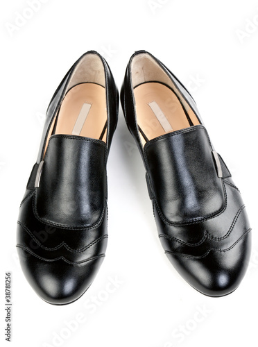 a pair of stylish classic black shoes