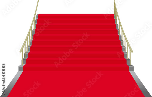 stairs covered with red carpet
