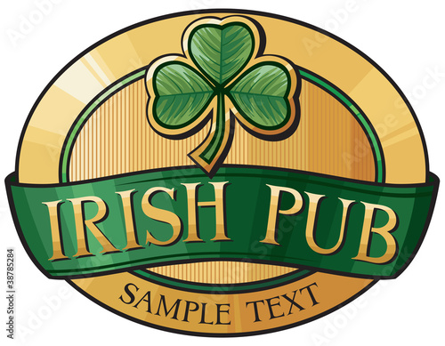 irish pub label design
