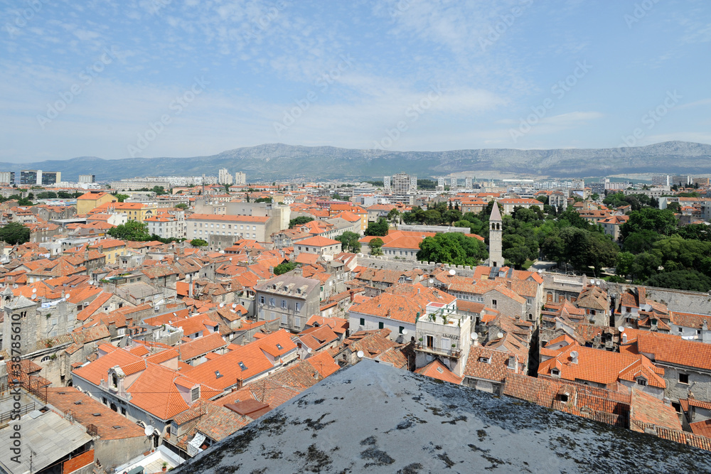 Vue générale de Split en Croatie depuis le campanile