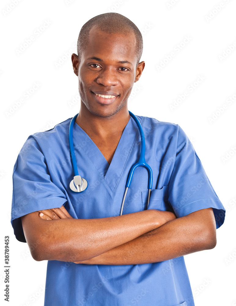African doctor isolated on white African doctor isolated on white