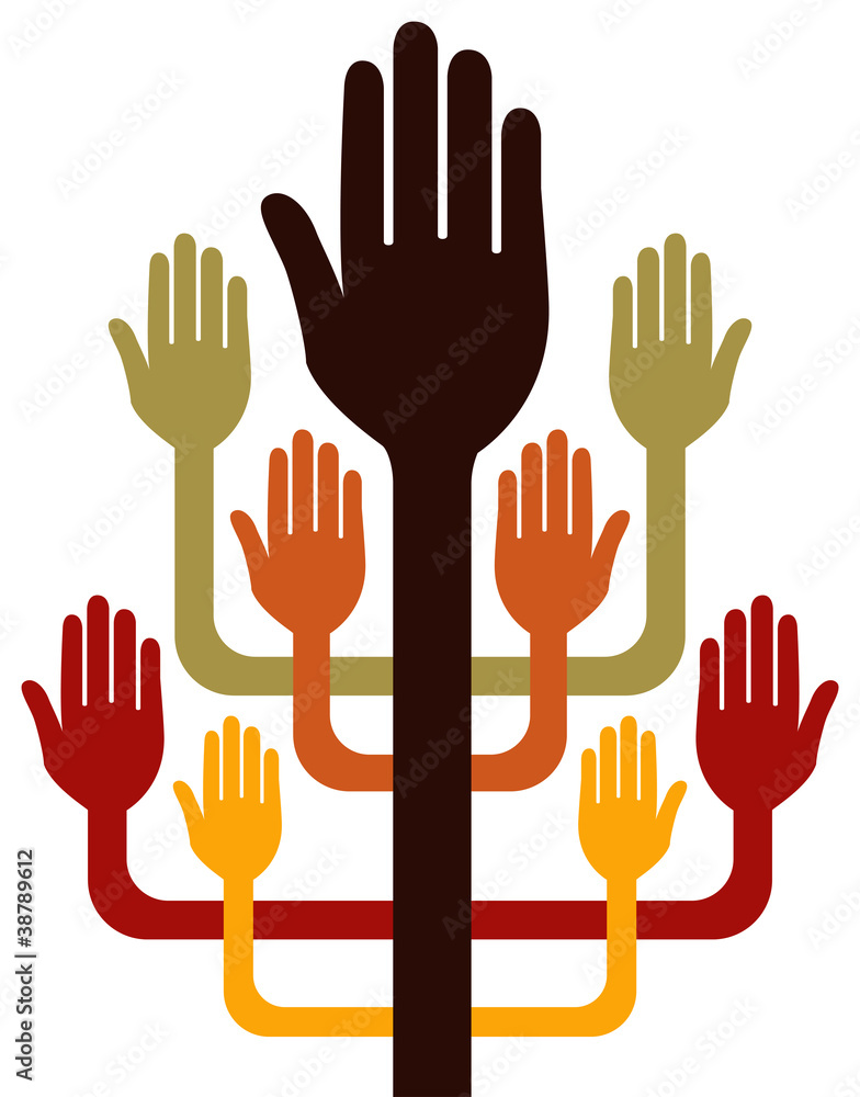 Obraz premium Working together vector.