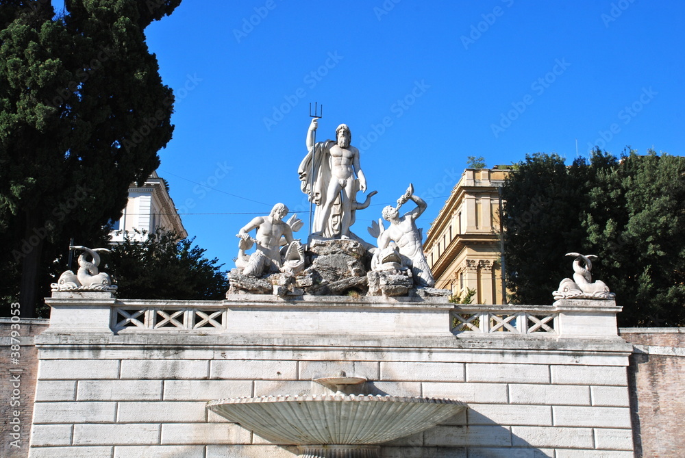 Fontana del Nettuno, Piazza del Popolo, Roma
