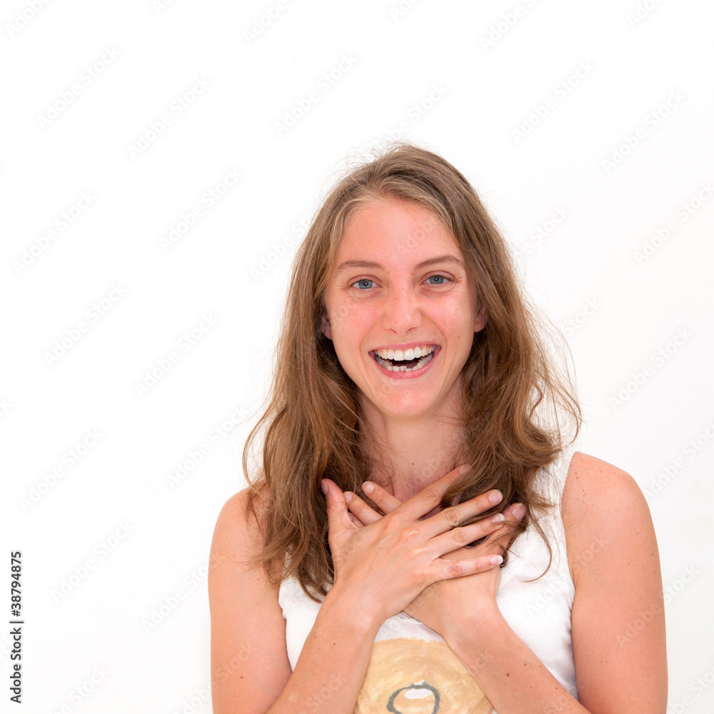 smiling young attractive woman smiling young attractive woman