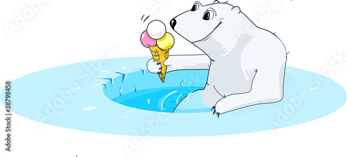 polar bear eating ice cream