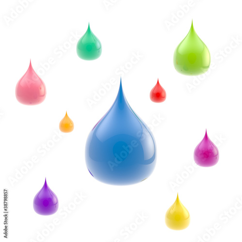 Colorful drops isolated
