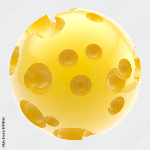 Cheese planet: sphere made of cheese