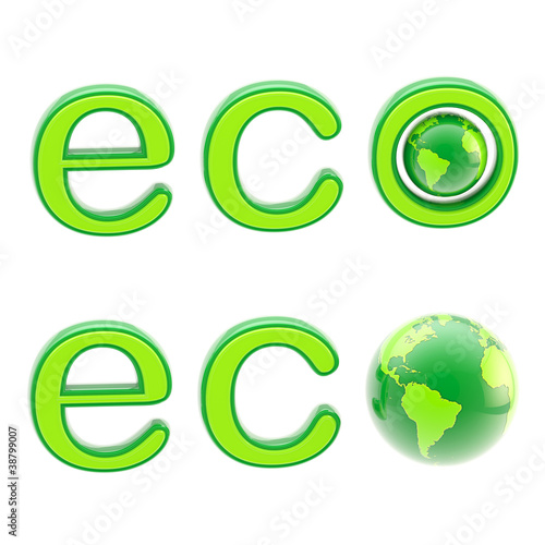 Ecology eco emblem sign wit...