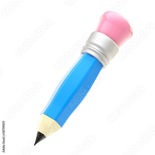 Simple glossy blue pencil w...