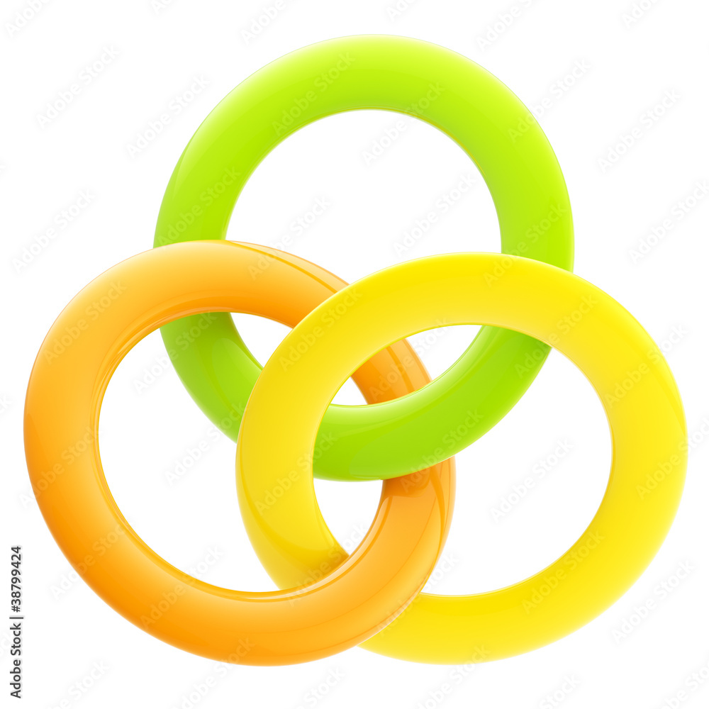 Abstract glossy emblem made of interlinked rings Abstract glossy emblem made of interlinked rings