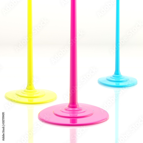 Colorful paint flowing to t...