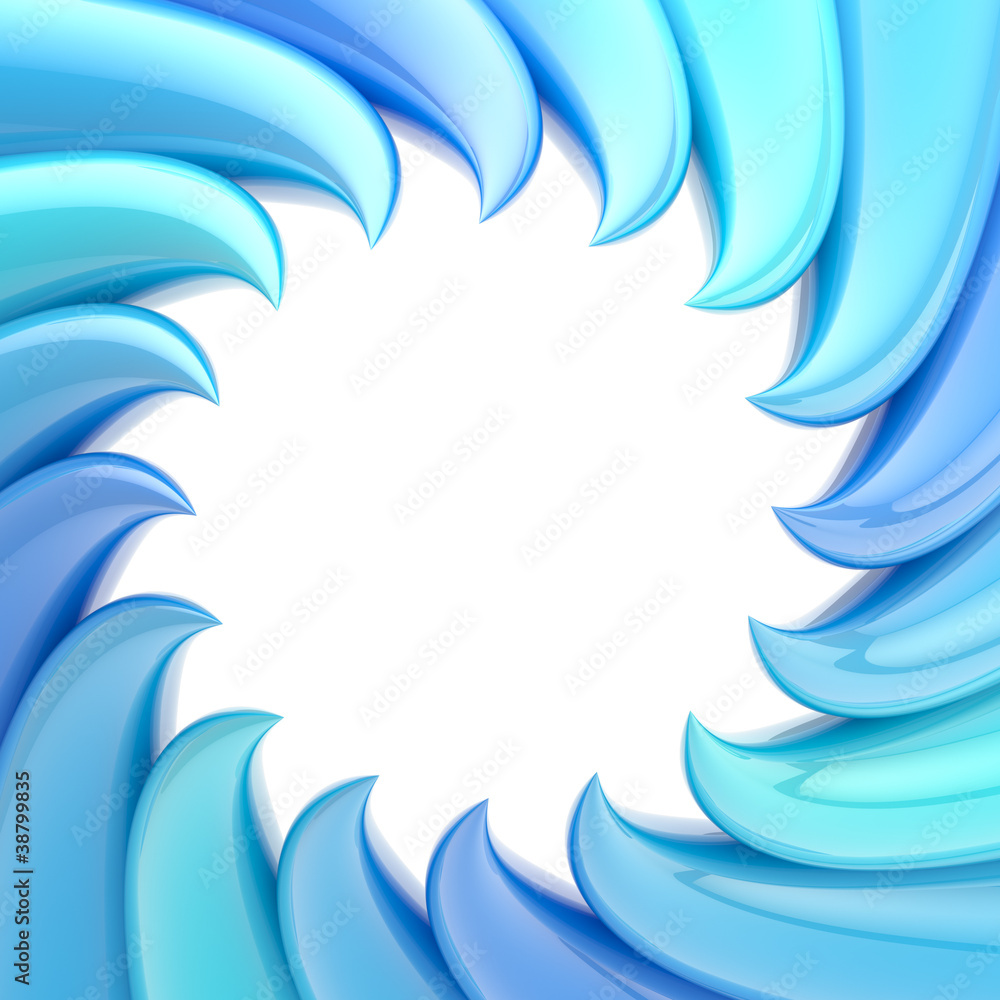 Circular abstract frame made of wavy elements Circular abstract frame made of wavy elements