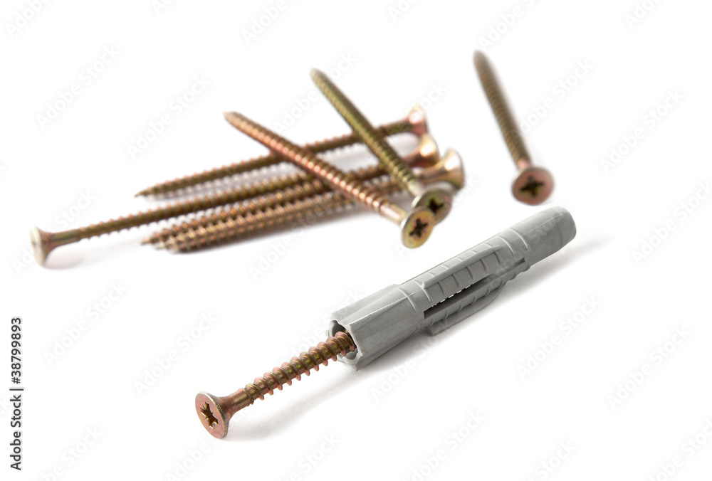 Screws on white Screws on white