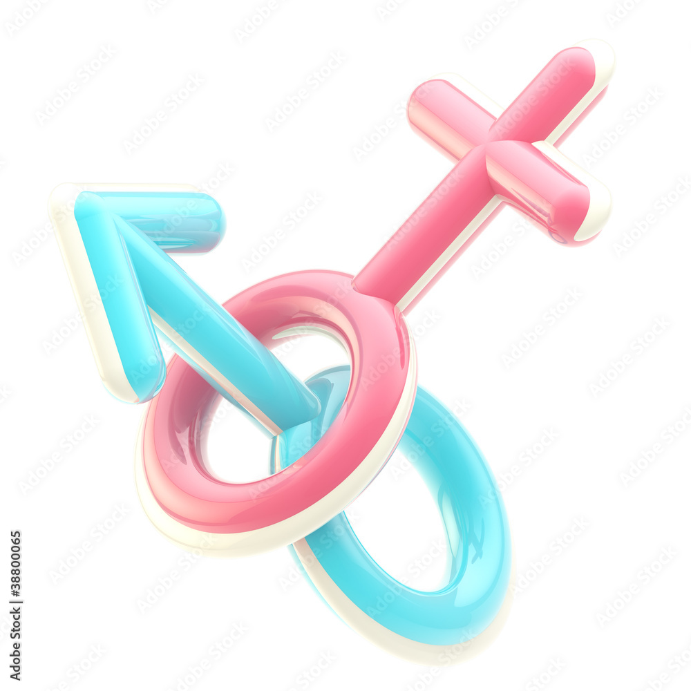 Fotografie Male and female signs isolated