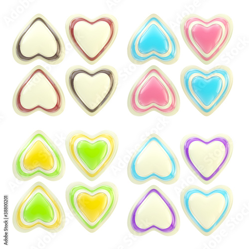 Set of colorful glossy plas...