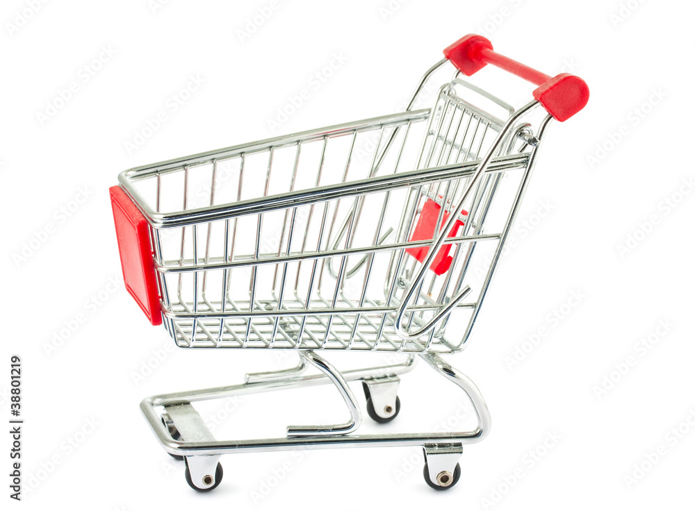 Single empty shopping cart