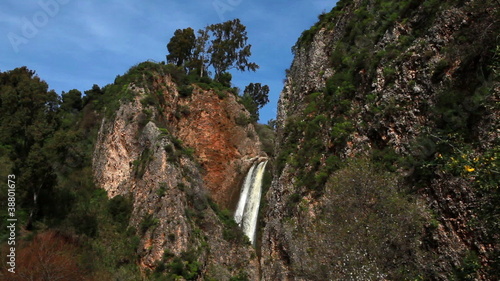 Stock Video Footage of the Iyon Tanur waterfall in Israel. photo