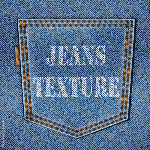 Back jeans pocket on realistic jeans texture