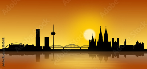 Köln Skyline Sonnenuntergang