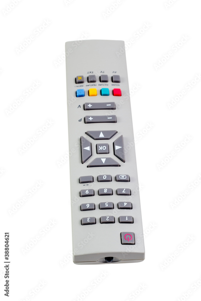 remote control tv silver isolated on white background remote control tv silver isolated on white background
