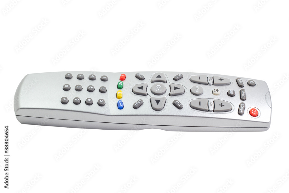 tv silver remote control isolated on white background tv silver remote control isolated on white background