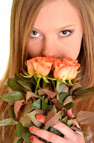 Woman with Roses photo