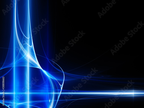 Blue on black techno design