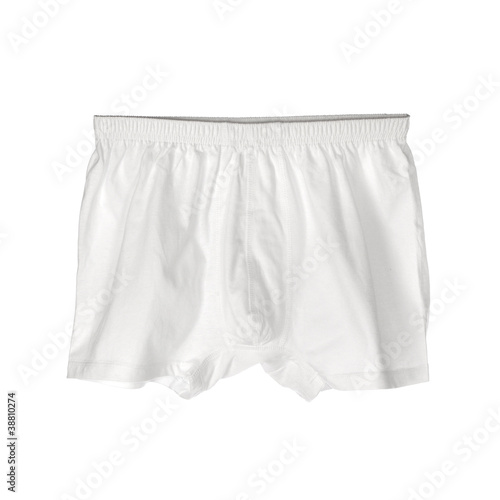 A pair of white male boxers isolated on white