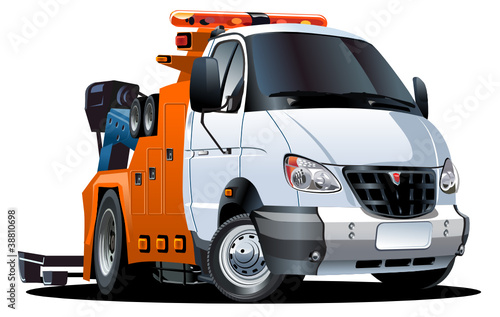 Vector cartoon tow truck