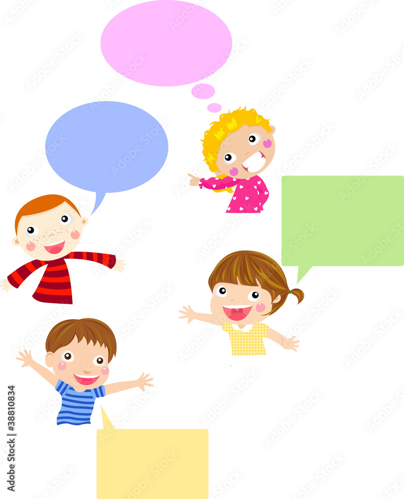 Cute cartoon kids and banner Cute cartoon kids and banner