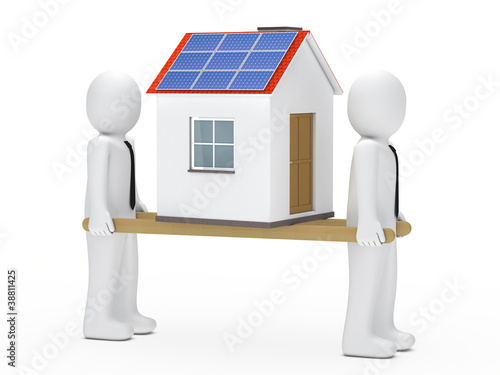 men house on ladder