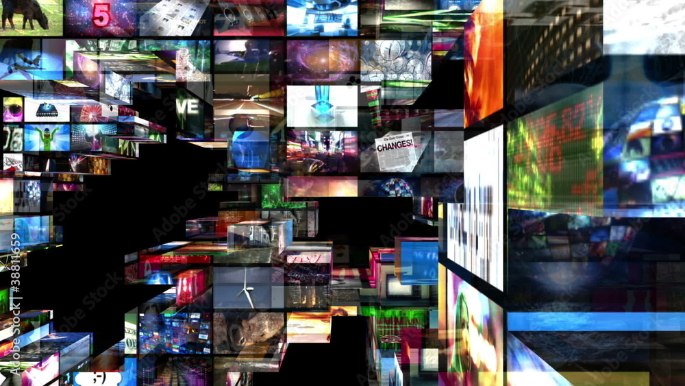 Video Walls 3D Montage