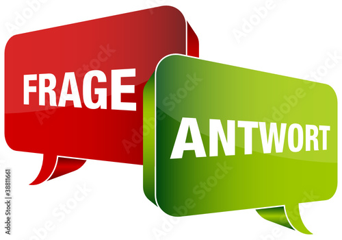 Sprechblasen Frage rot & Antwort grün