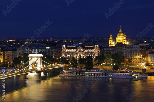 view of chain bridge in Budapest  Hungary
