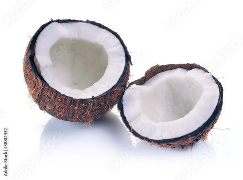 two halves of a coconut