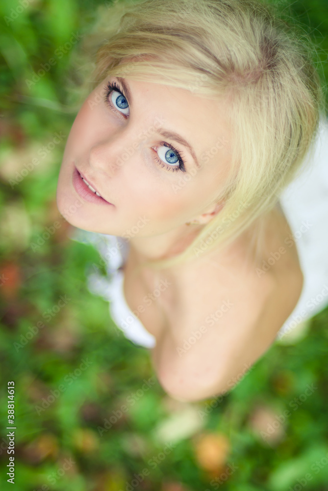 portrait of a beautiful girl in the garden portrait of a beautiful girl in the garden