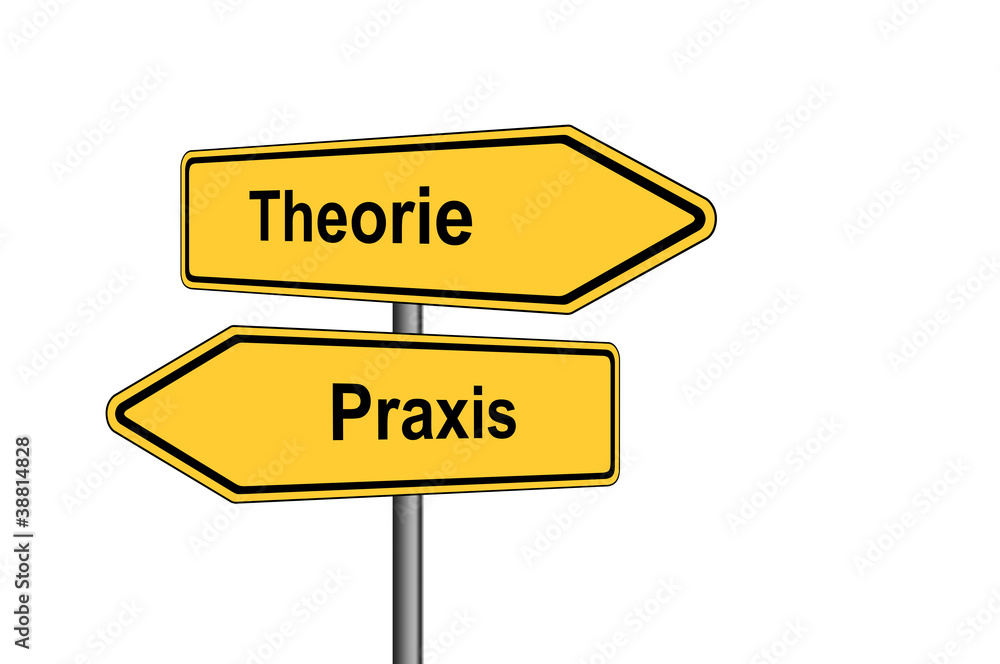 Umleitungsschilder Theorie Praxis freigestellt Umleitungsschilder Theorie Praxis freigestellt